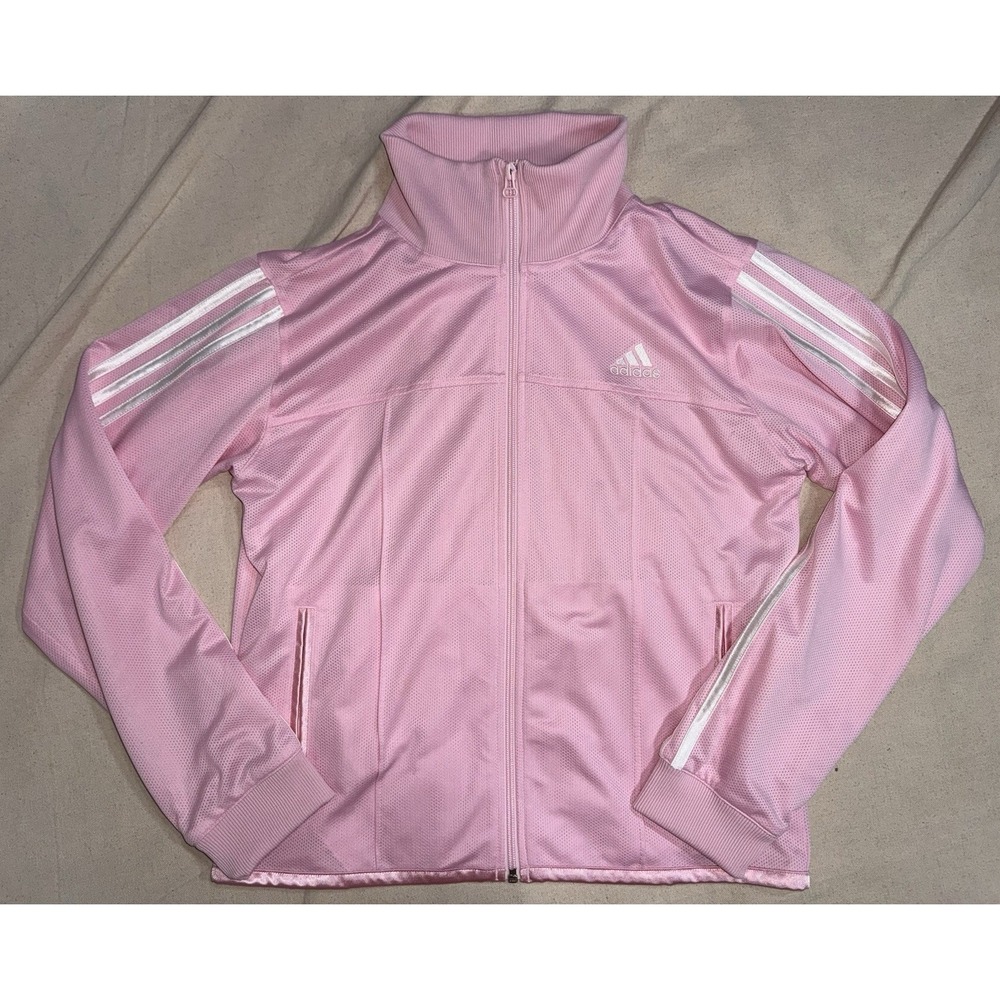 Vintage Adidas Light Pink Mesh Track Jacket Women's Size L Large